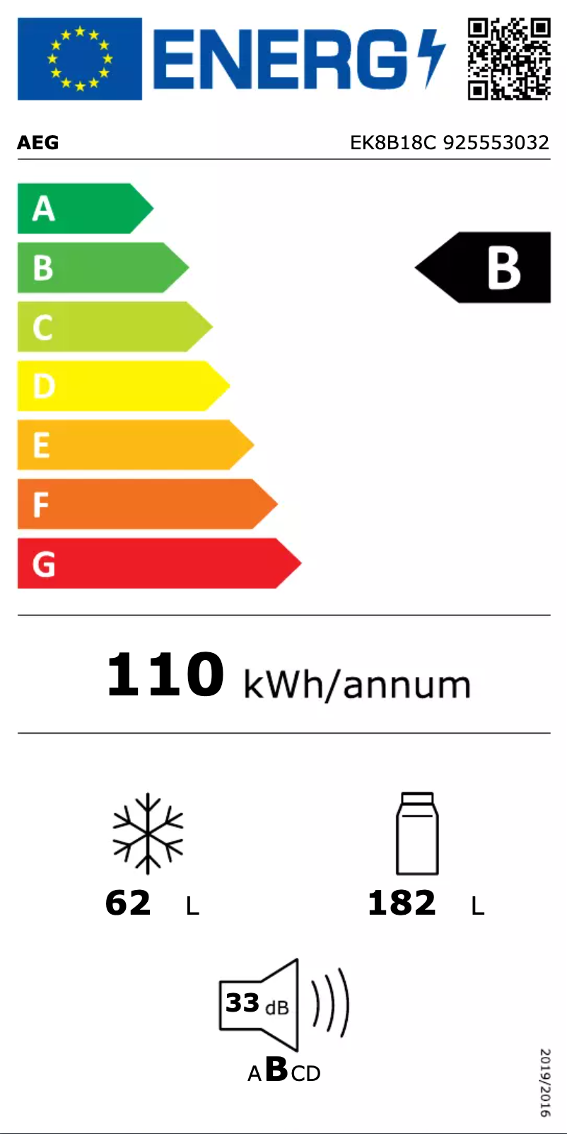 Page n°1 - Label énergétique AEG EK8B18C