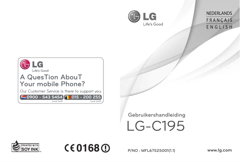 Page 1 de la notice Manuel utilisateur LG C199