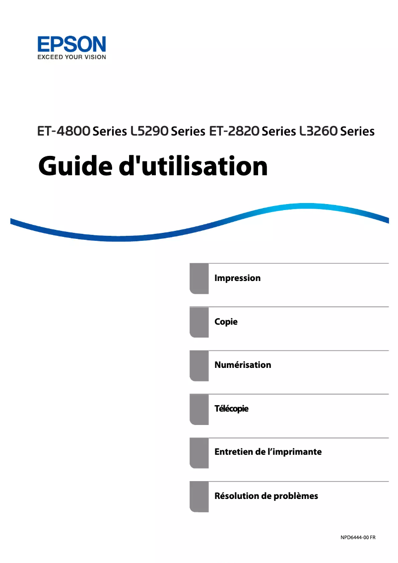 Page n°1 - Manuel utilisateur Epson EcoTank L5296