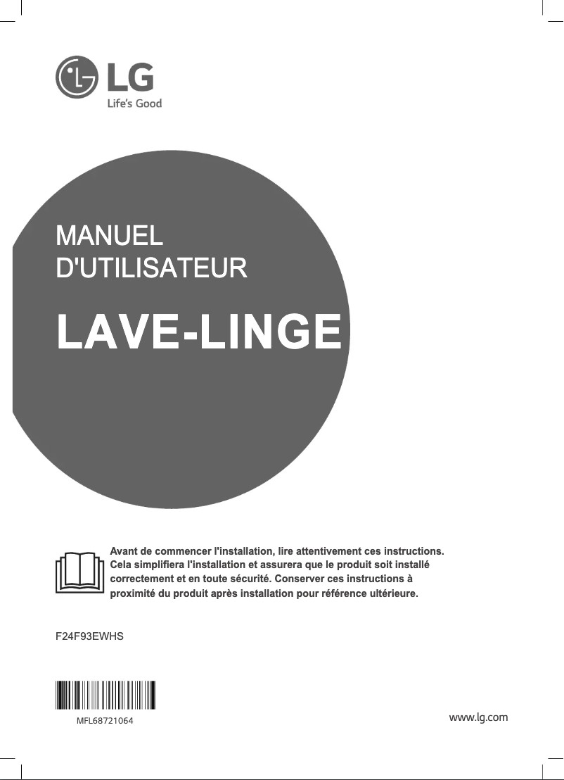 Page n°1 - Manuel utilisateur LG F24F93EWHS