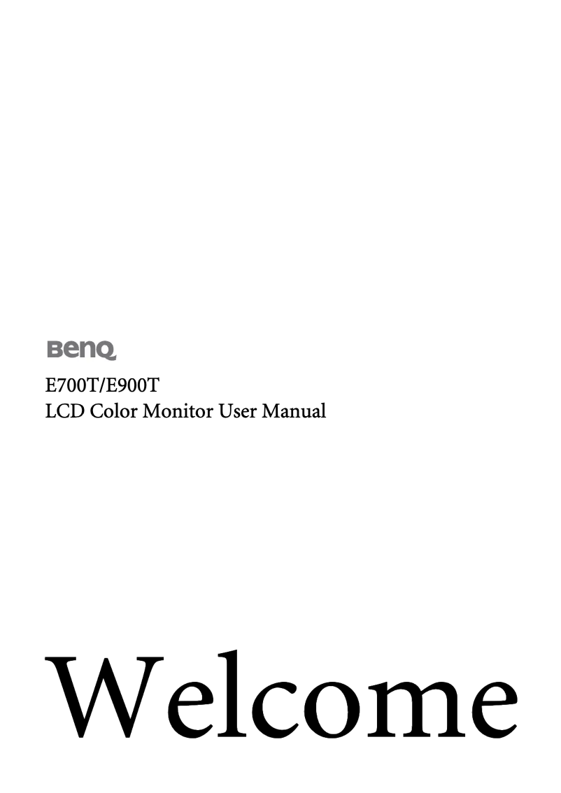 Page n°1 - Manuel utilisateur BenQ E900T