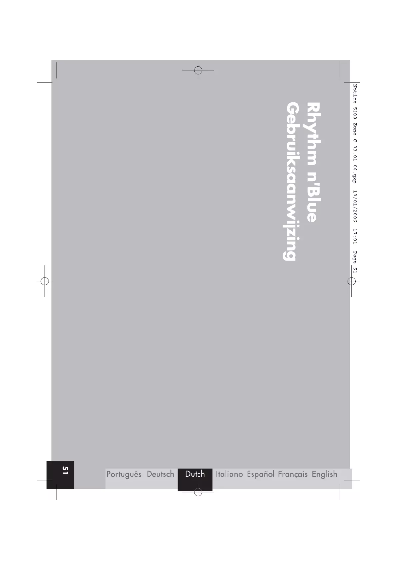 Image de la première page du manuel de l'appareil Rhythm n' Blue