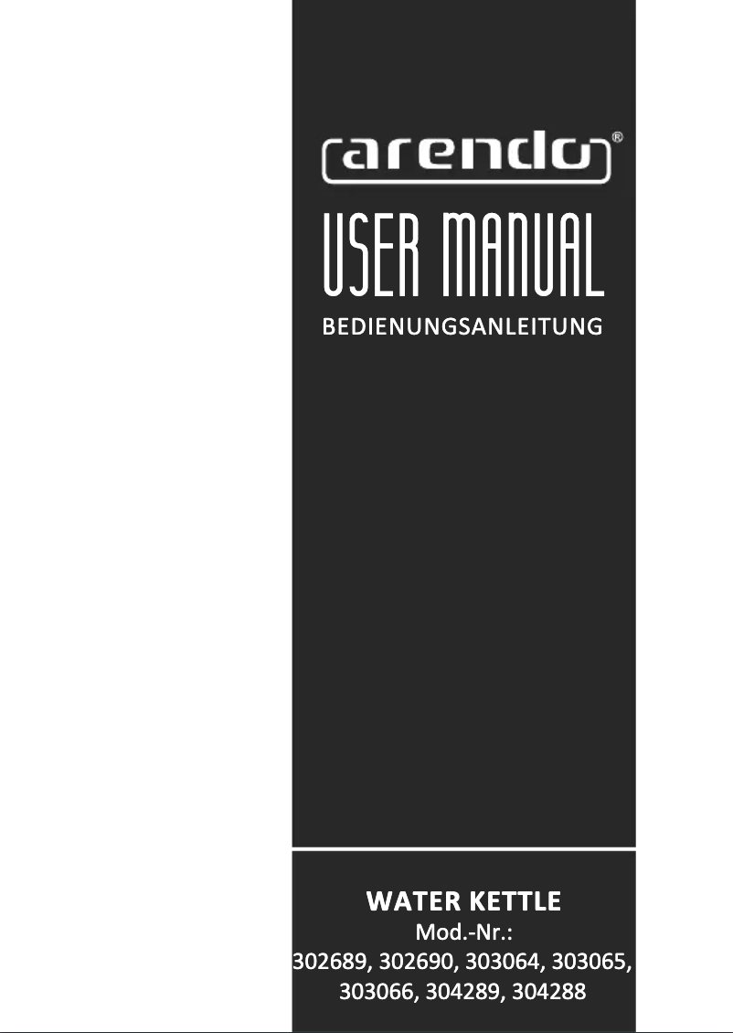 Page n°1 - Manuel utilisateur Arendo 302690
