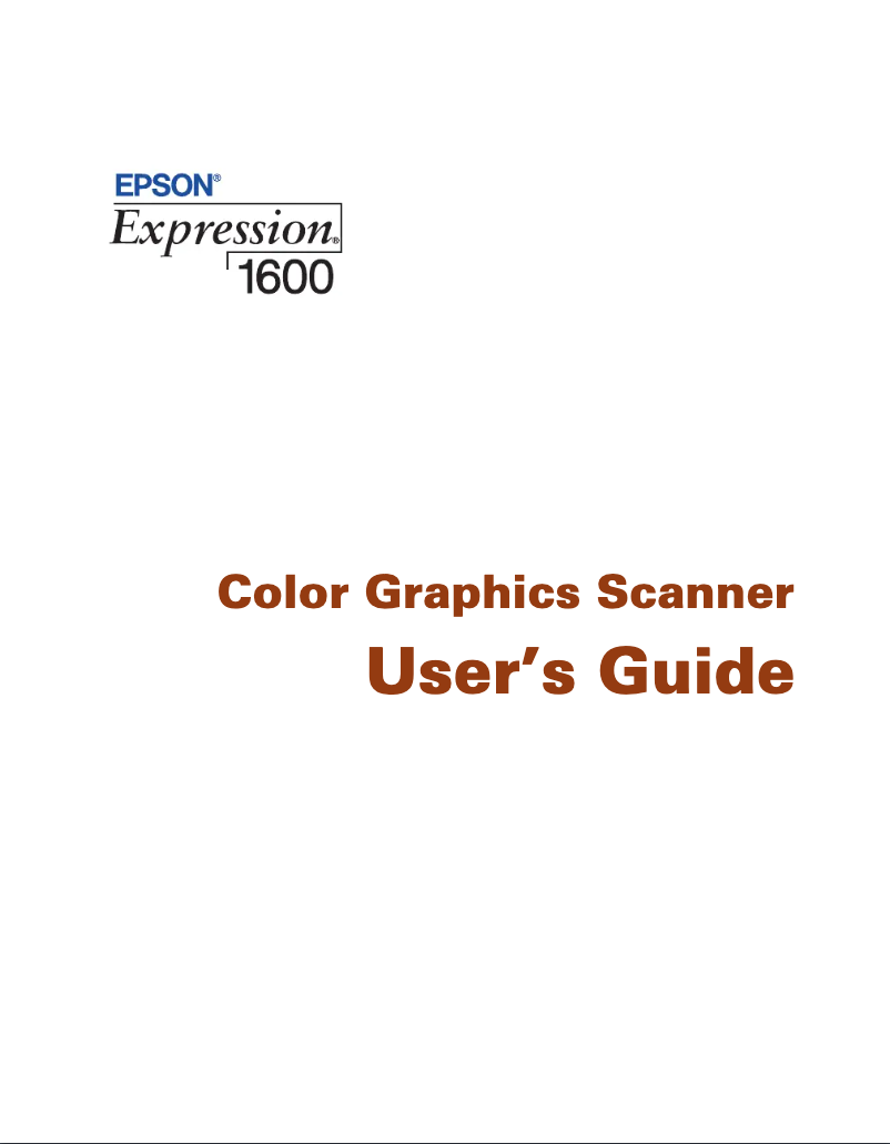 Page 1 de la notice Manuel utilisateur Epson Expression 1600