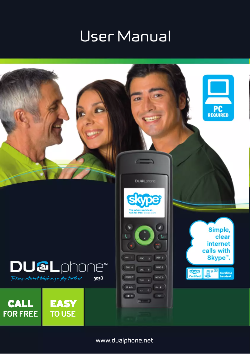 Imagen de la primera página del manual del dispositivo Dualphone 3058