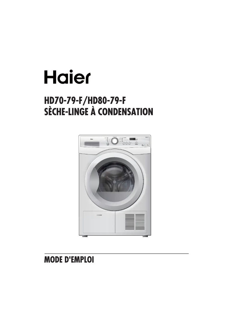 Page 1 de la notice Manuel utilisateur Haier HD70-79-F