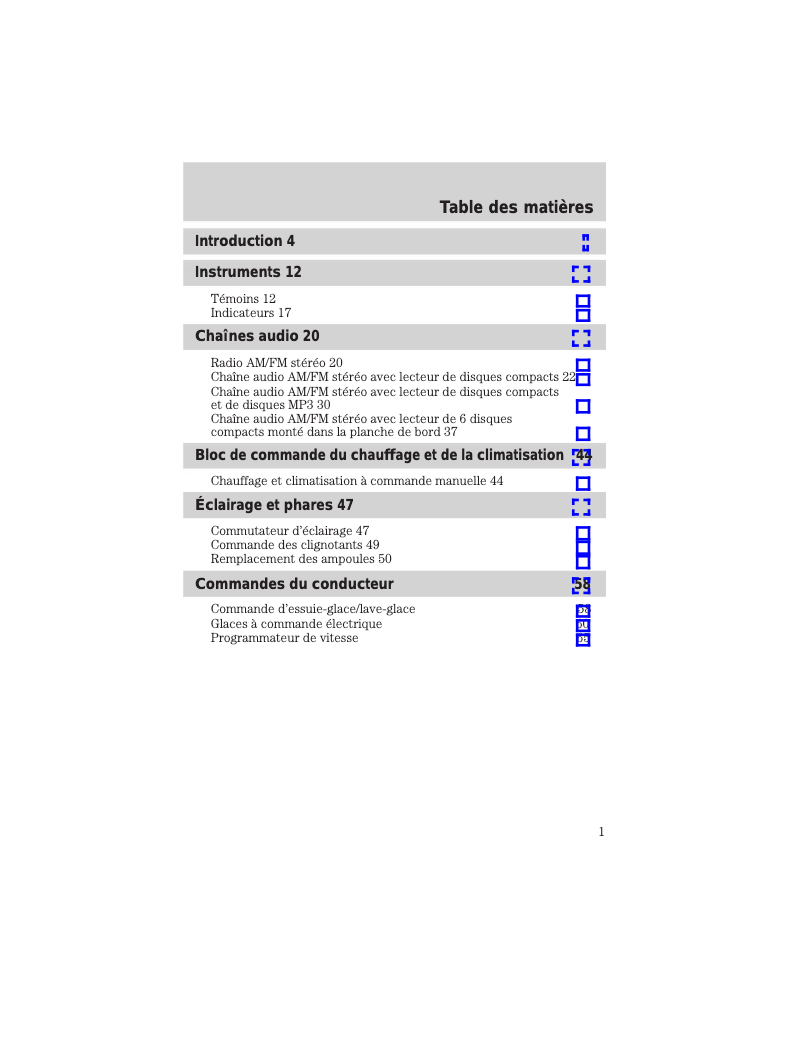 Page 1 de la notice Manuel utilisateur Mazda B-Series (2003)