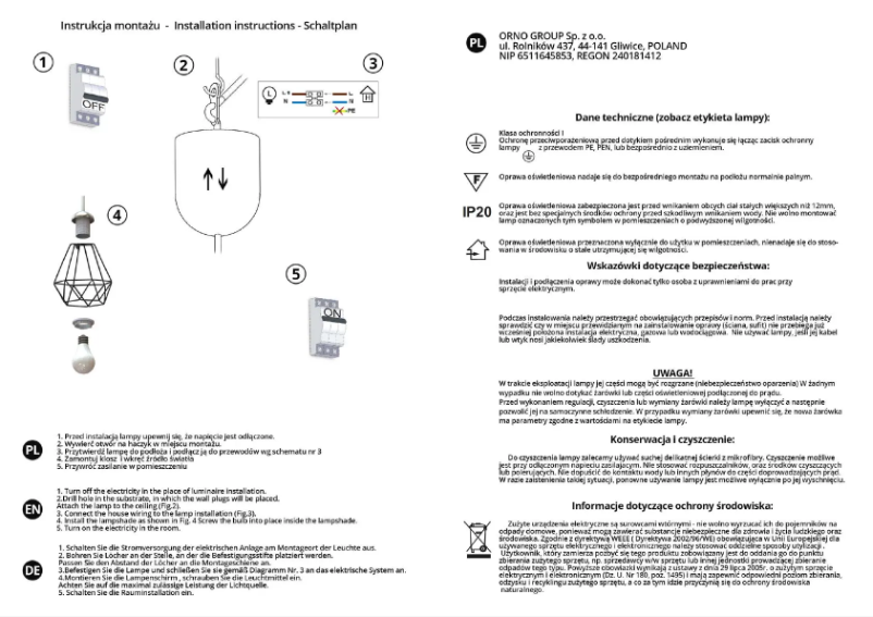 Page 1 de la notice Manuel utilisateur Adviti AD-LD-6265BE27M