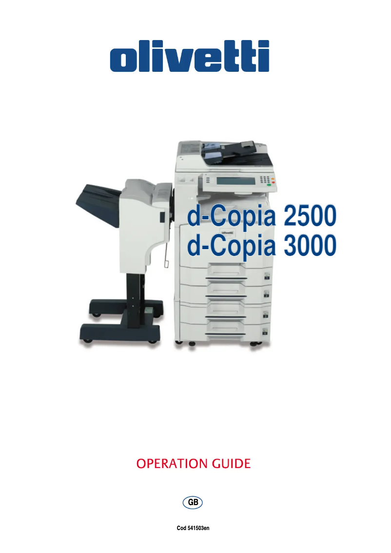 Image de la première page du manuel de l'appareil d-Copia 2500