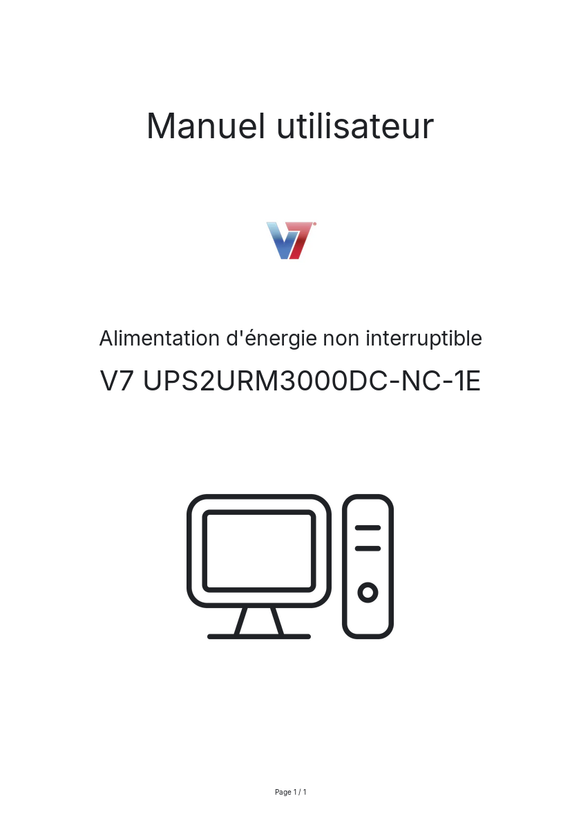 Page n°1 - Manuel utilisateur V7 UPS2URM3000DC-NC-1E