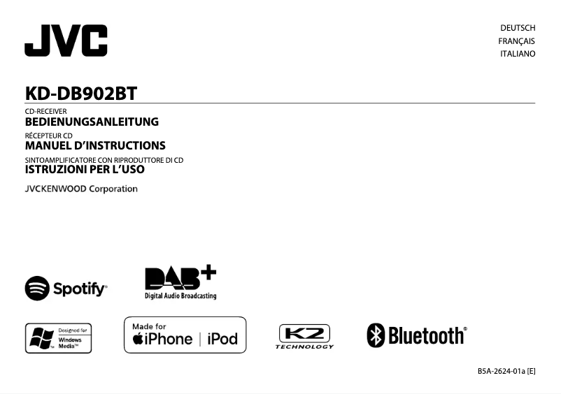 Page n°1 - Manuel utilisateur JVC KD-DB902BT