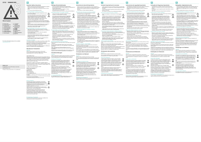 Page 1 of the manual User Manual Sennheiser ADAPT 130T USB II