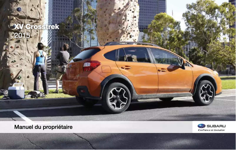 Image de la première page du manuel de l'appareil XV Crosstrek (2015)