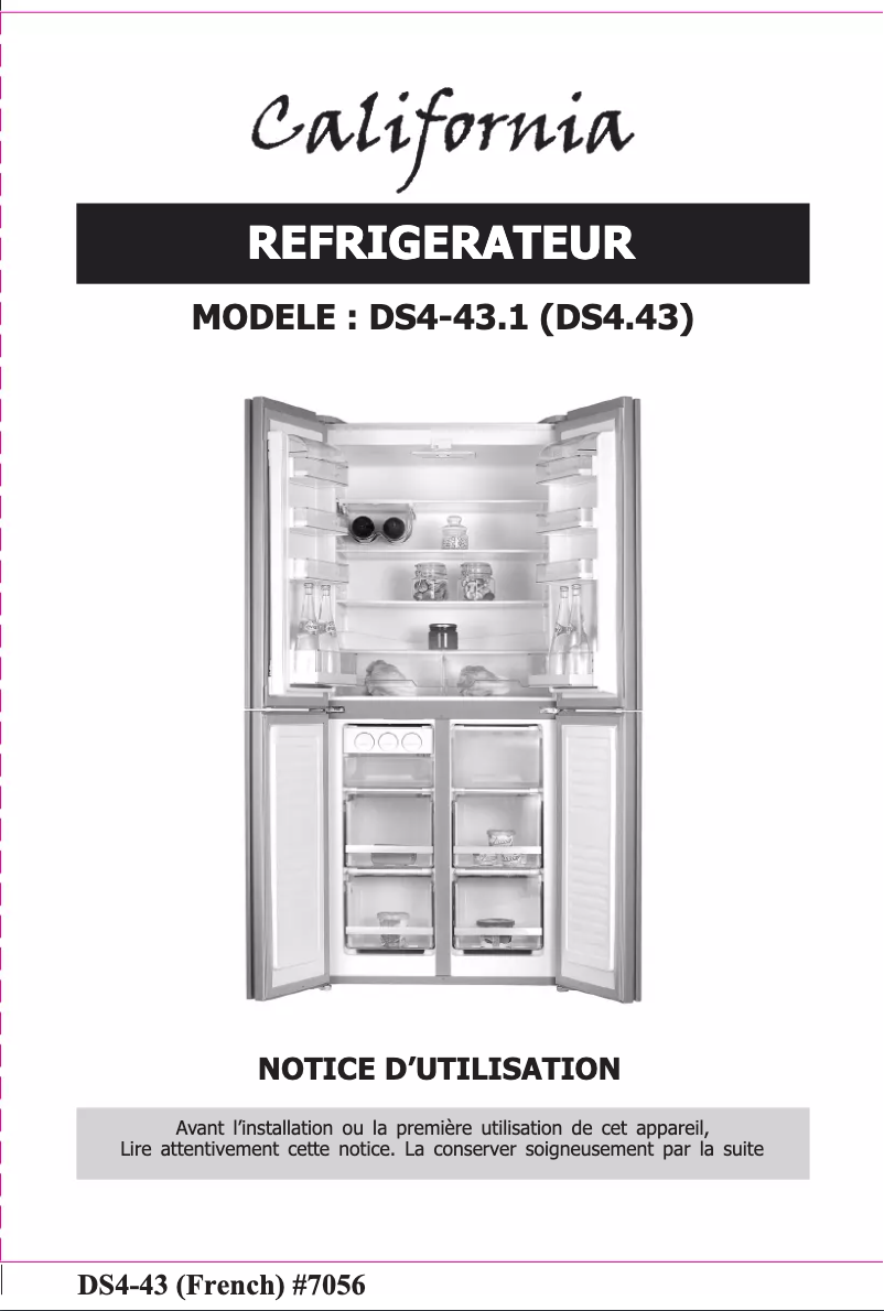 Page n°1 - Manuel utilisateur California DS4-43.1