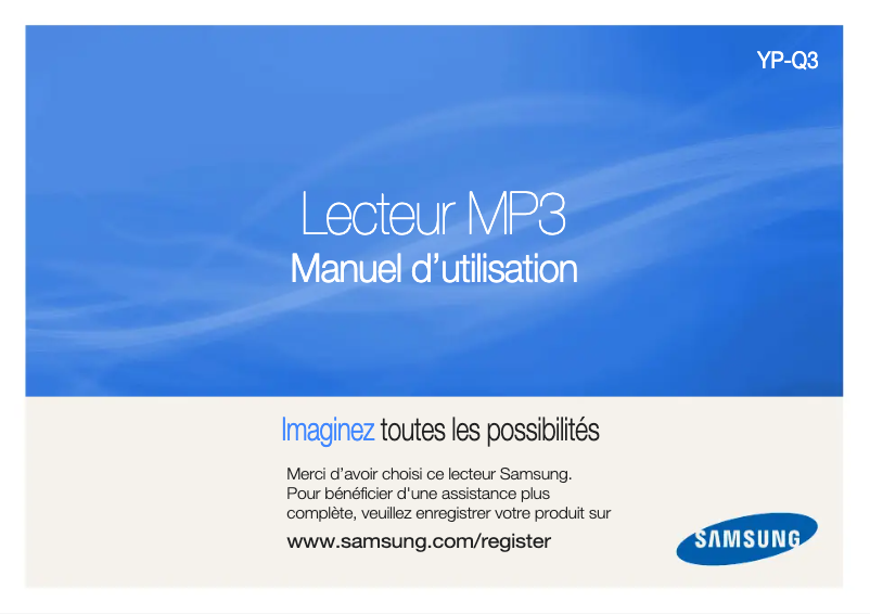 Page 1 de la notice Manuel utilisateur Samsung Q3