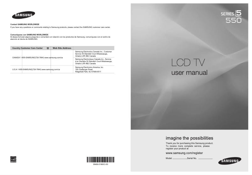 Page n°1 - Manuel utilisateur Samsung LN52B550