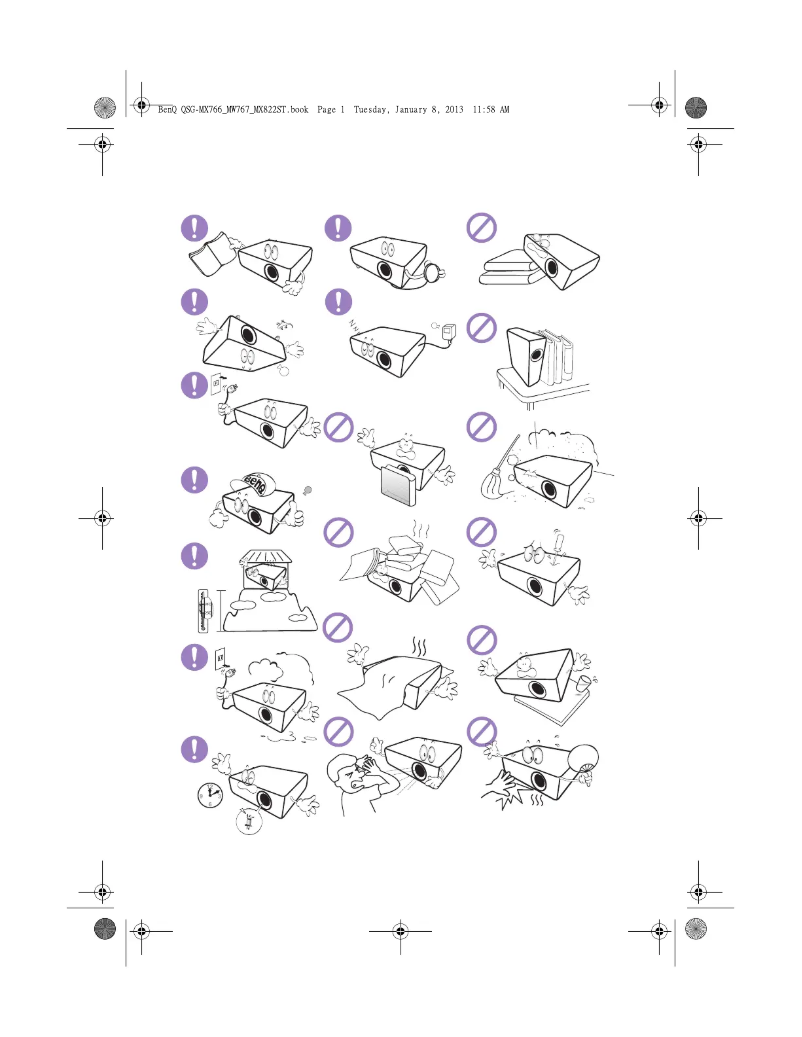Page n°1 - Guide de démarrage rapide BenQ MX822ST