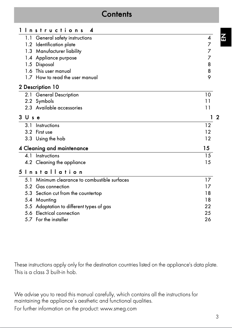 Page 1 de la notice Manuel utilisateur Smeg PV164LCNAU