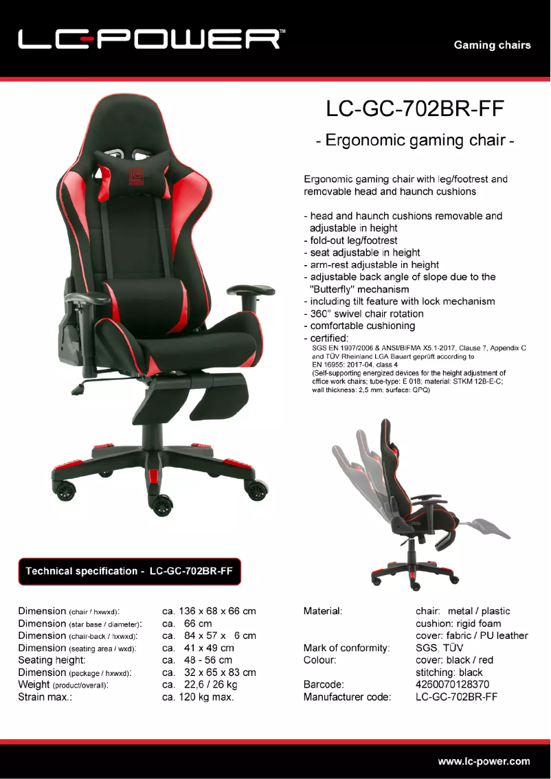 Page 1 de la notice Manuel utilisateur LC-Power LC-GC-702