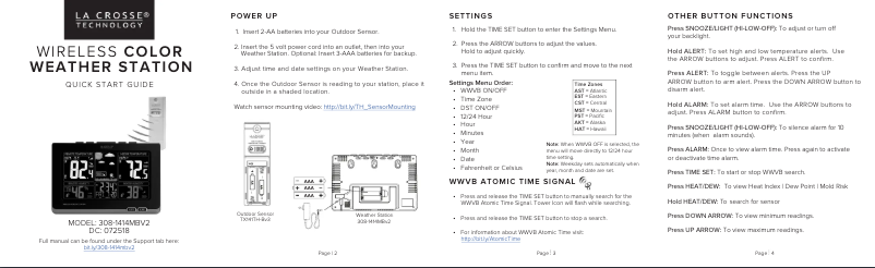 Image de la première page du manuel de l'appareil 308-1414MBV3
