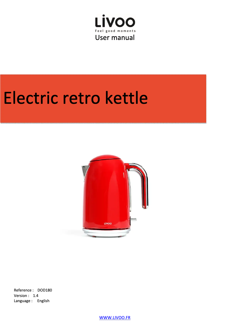 Page 1 de la notice Manuel utilisateur Livoo DOD180