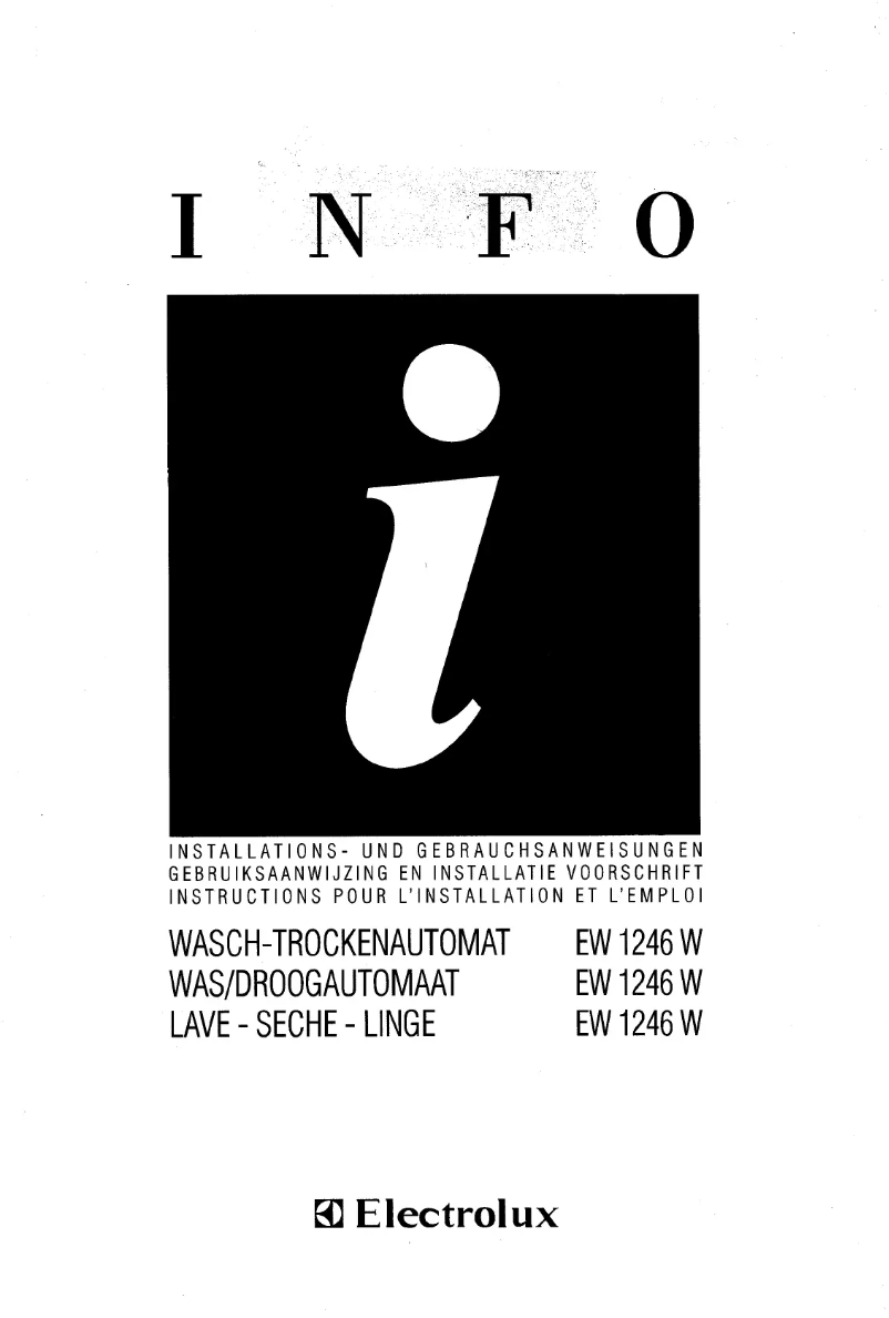 Page 1 de la notice Manuel utilisateur Electrolux EW 1246W