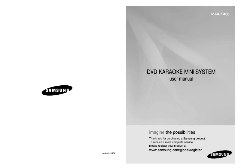 Page 1 de la notice Manuel utilisateur Samsung MAX-KA66