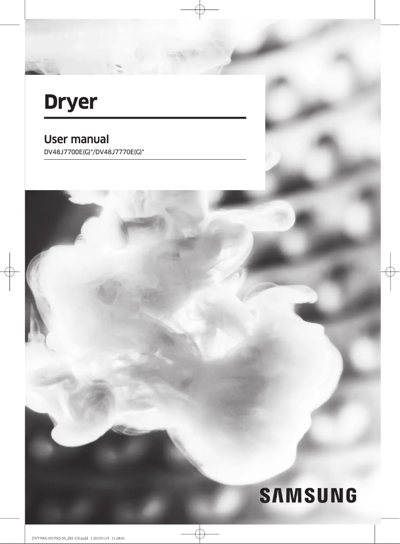 Page 1 de la notice Manuel utilisateur Samsung DV48J7770GP