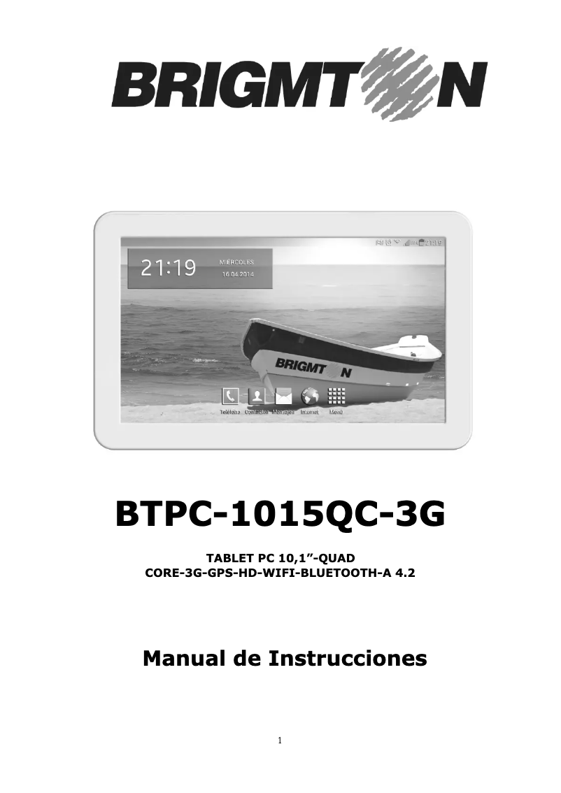 Page 1 de la notice Manuel utilisateur Brigmton BTPC-1015QC