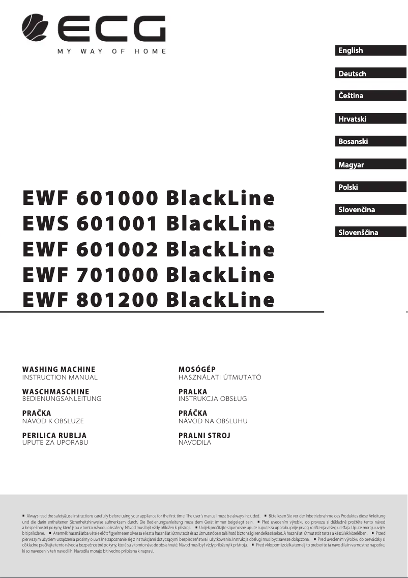 Page n°1 - Manuel utilisateur ECG EWF 601002 BlackLine