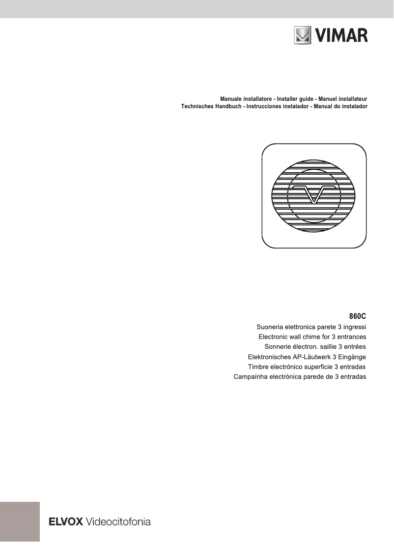 Page 1 de la notice Manuel utilisateur Vimar ELVOX 860C