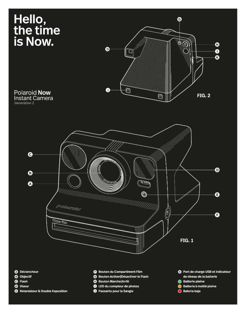 Page 1 de la notice Manuel utilisateur Polaroid NOW Generation 2