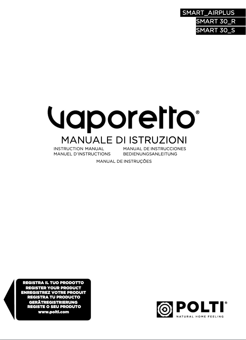 Page 1 de la notice Manuel utilisateur Polti Vaporetto Smart 30 R