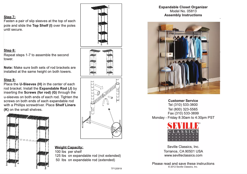 Page 1 de la notice Manuel utilisateur Seville Classics SHE05813BZ