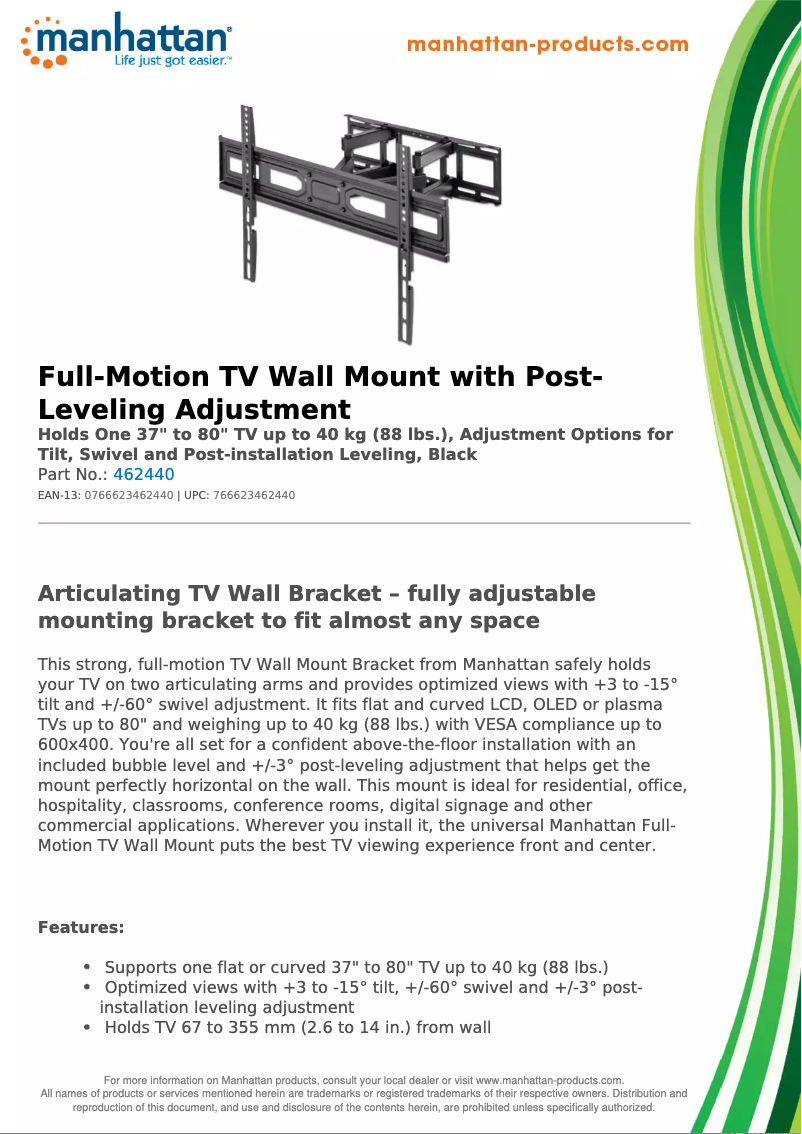 Page n°1 - Fiche technique Manhattan 462440