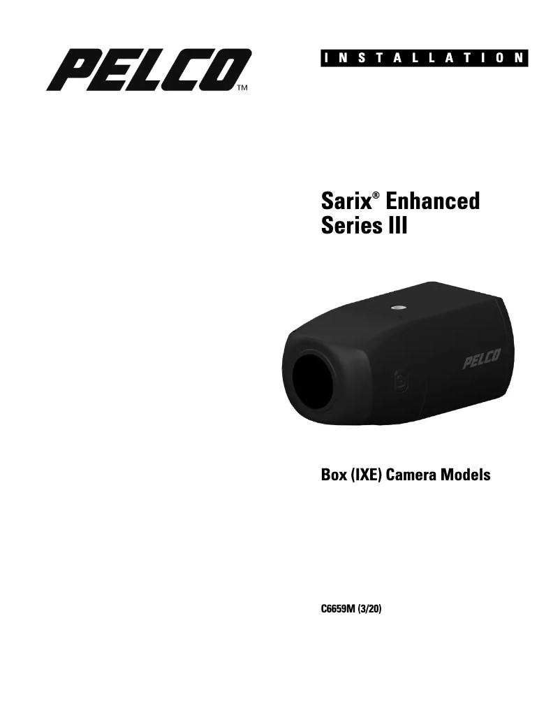 Page n°1 - Manuel utilisateur Pelco Sarix Enhanced IXE53