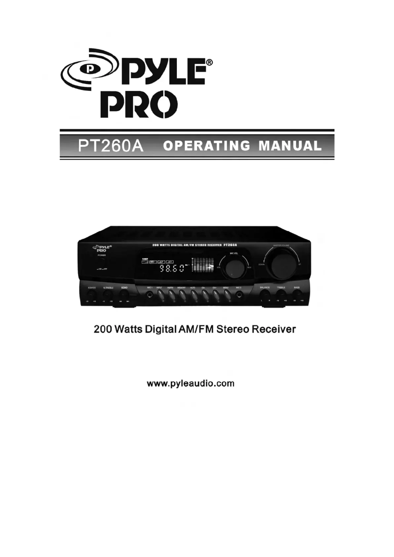 Page 1 de la notice Manuel utilisateur Pyle PT260A