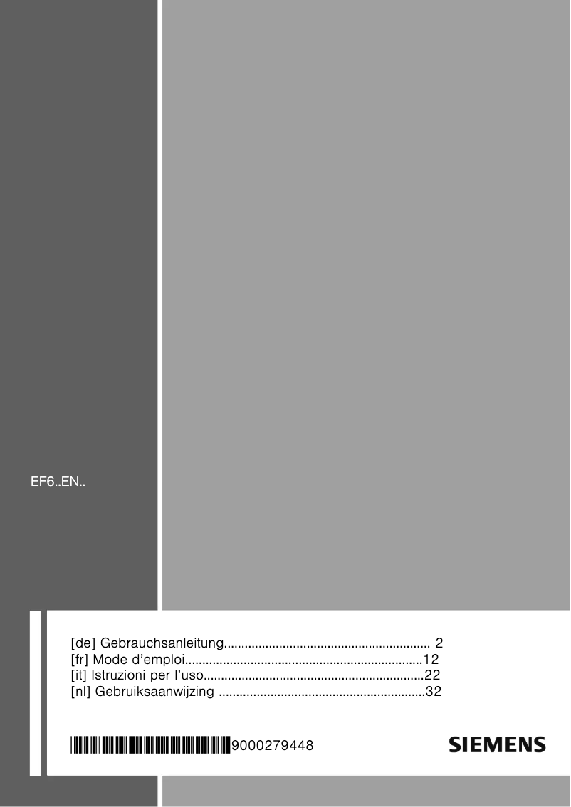 Page n°1 - Manuel utilisateur Siemens EF645EN21