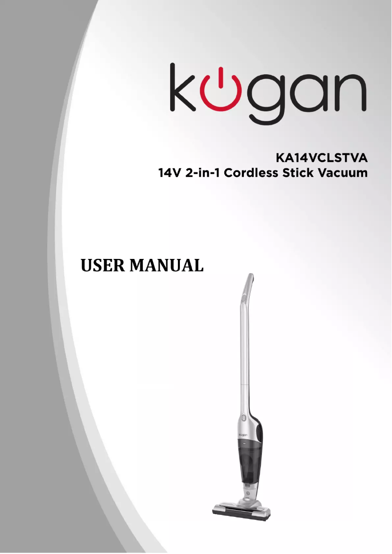 Page 1 of the manual User Manual Kogan 2 in 1 Cordless 14V