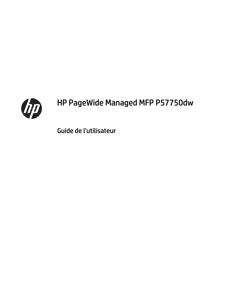 Page 1 de la notice Manuel utilisateur HP PageWide Managed MFP P57750dw