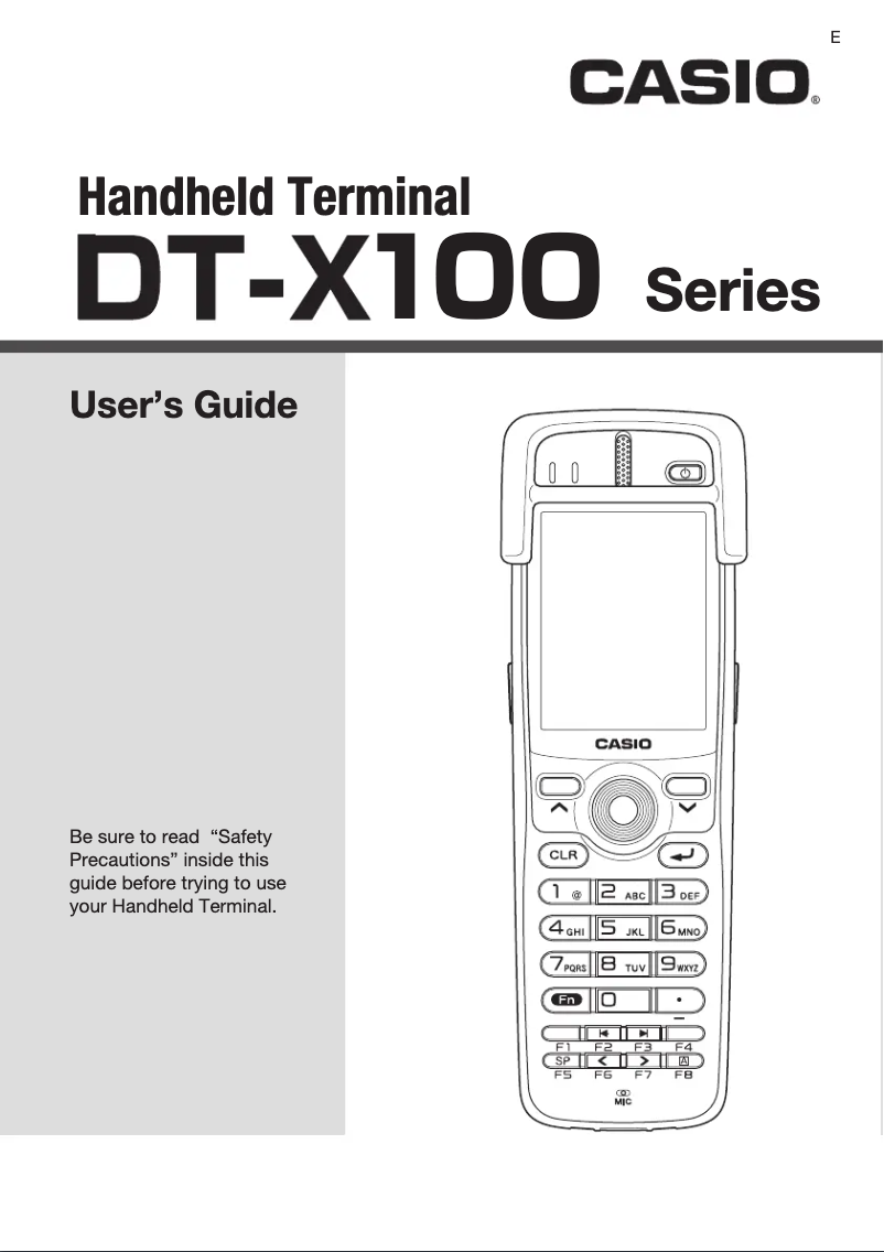 Page 1 de la notice Manuel utilisateur Casio DT-X100