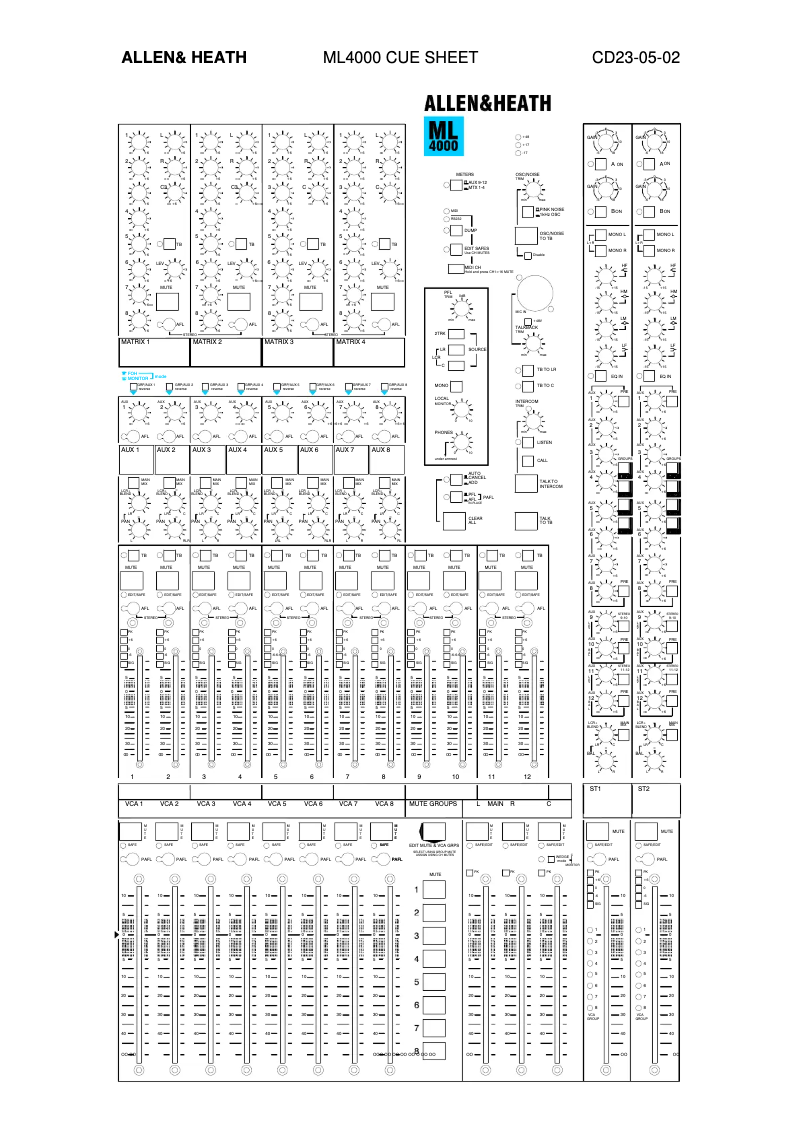 Page n°1 - Fiche technique Allen & Heath ML4000