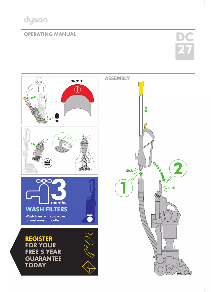 Page n°1 - Manuel utilisateur Dyson DC27