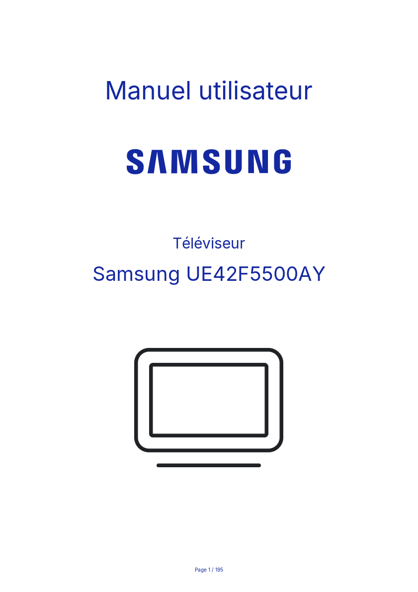 Page n°1 - Manuel utilisateur Samsung UE42F5500AY