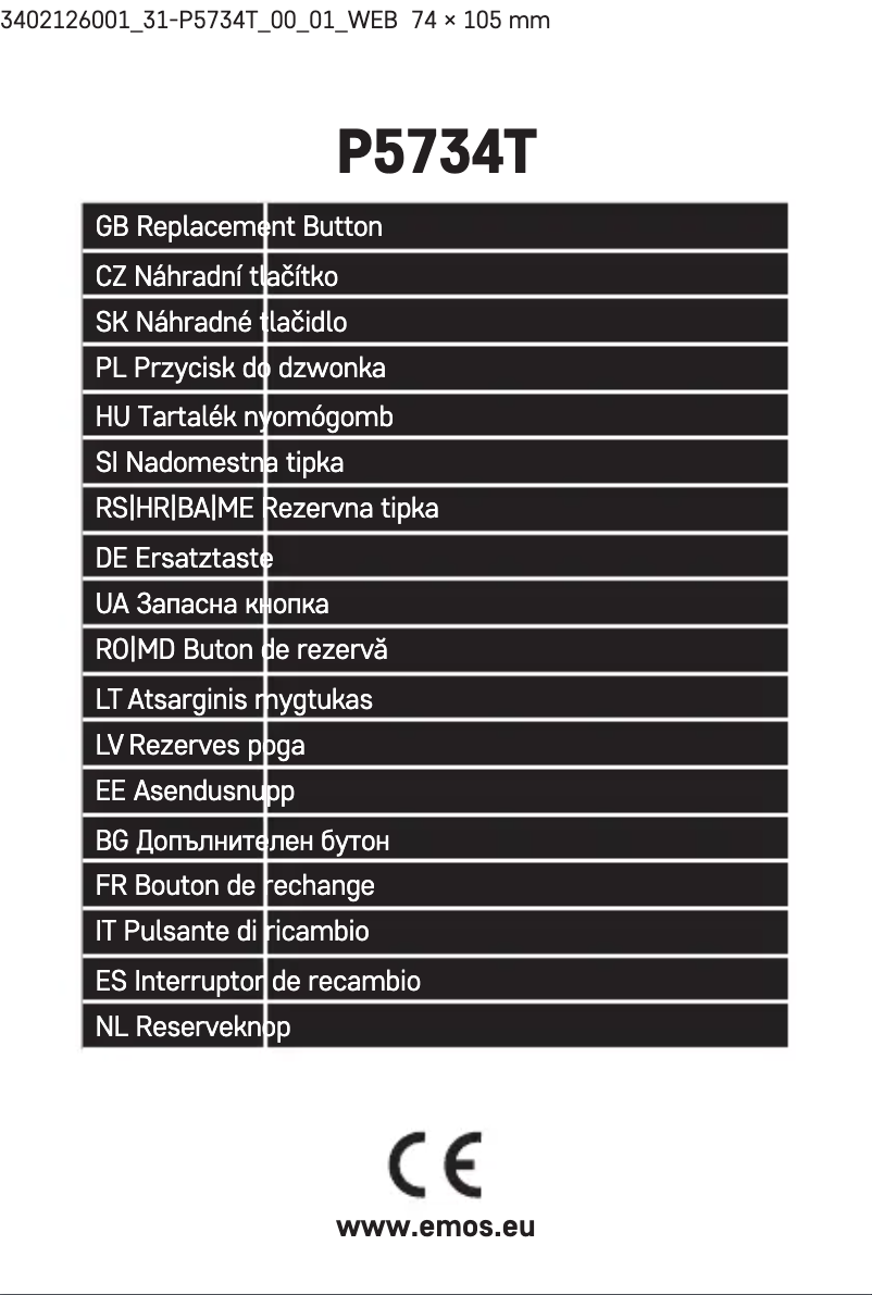 Image de la première page du manuel de l'appareil P5734T