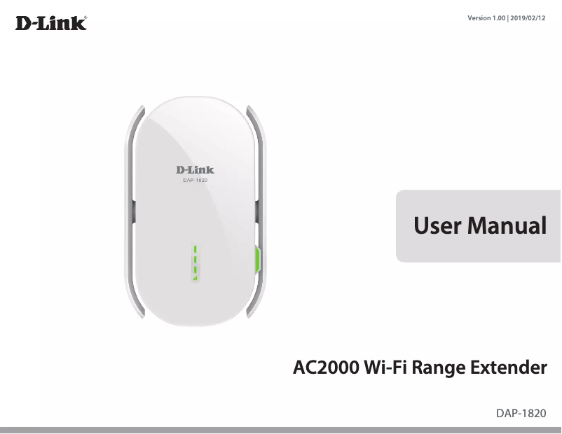 Page n°1 - Manuel utilisateur D-Link DAP-1820