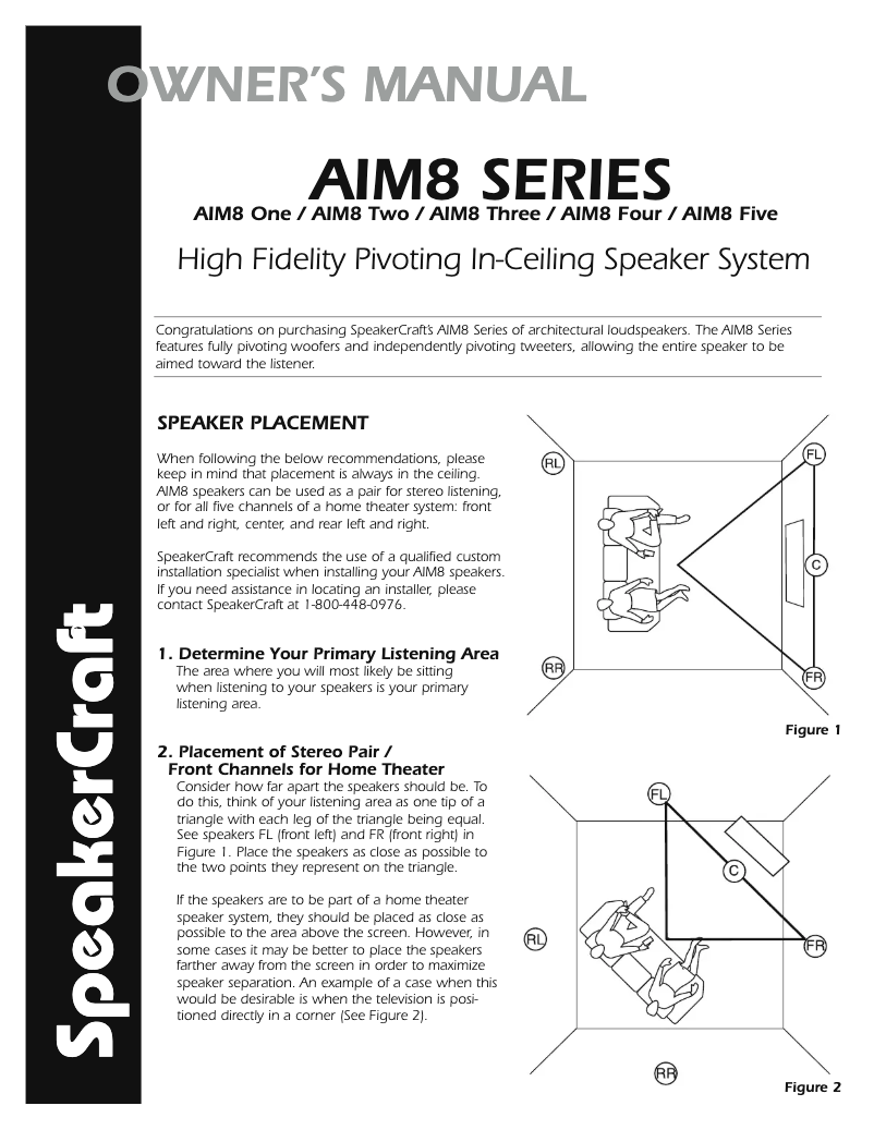 Page n°1 - Manuel utilisateur SpeakerCraft AIM8 Three