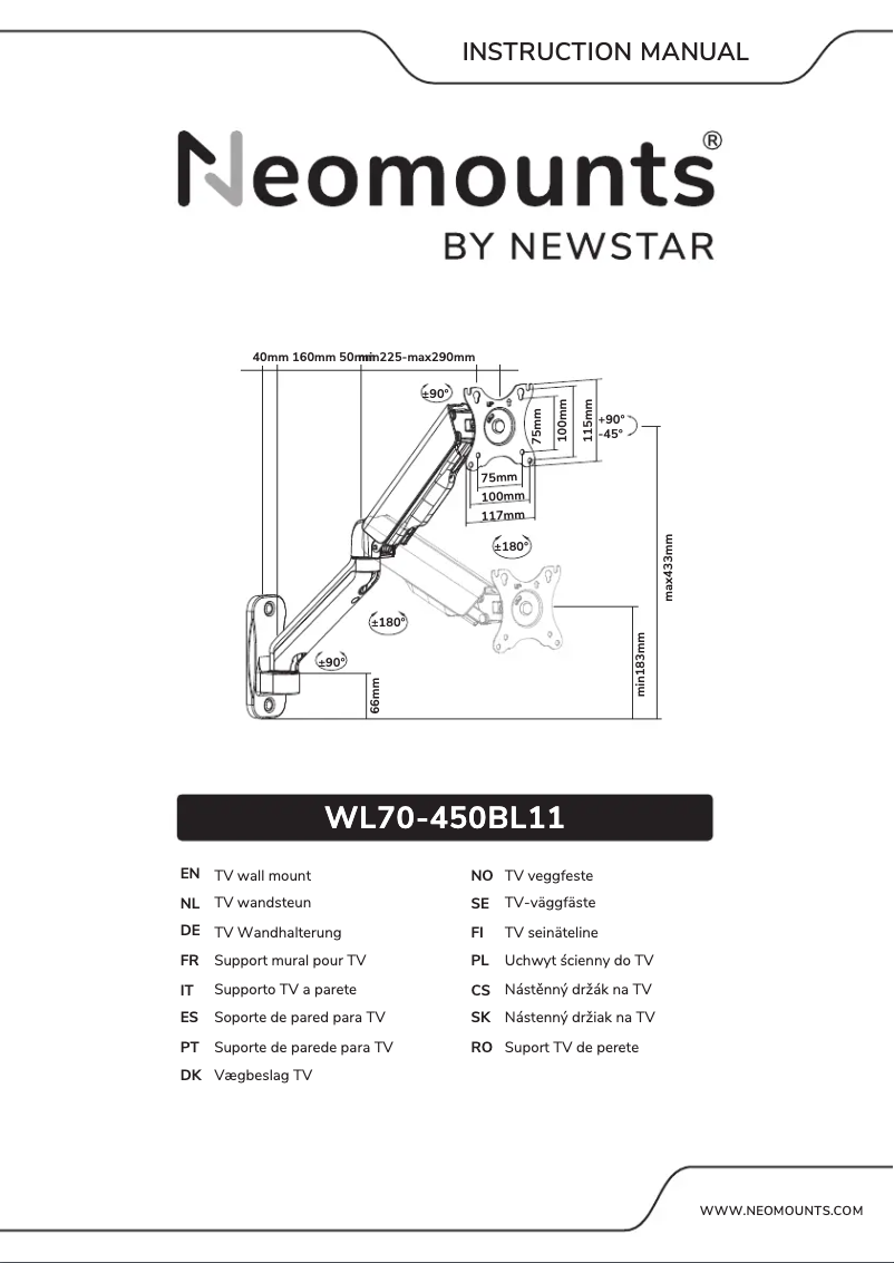 Página 1 del manual Manual de usuario Newstar WL70-450BL11