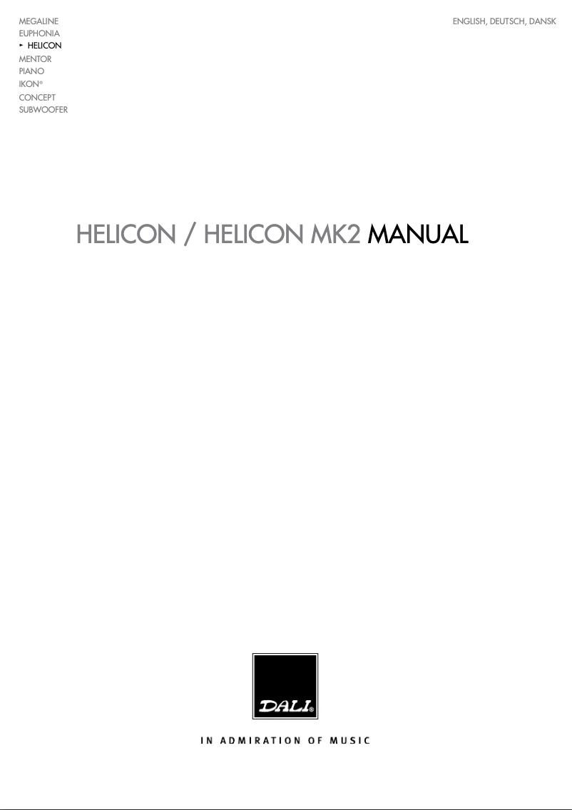Image de la première page du manuel de l'appareil HELICON MK2