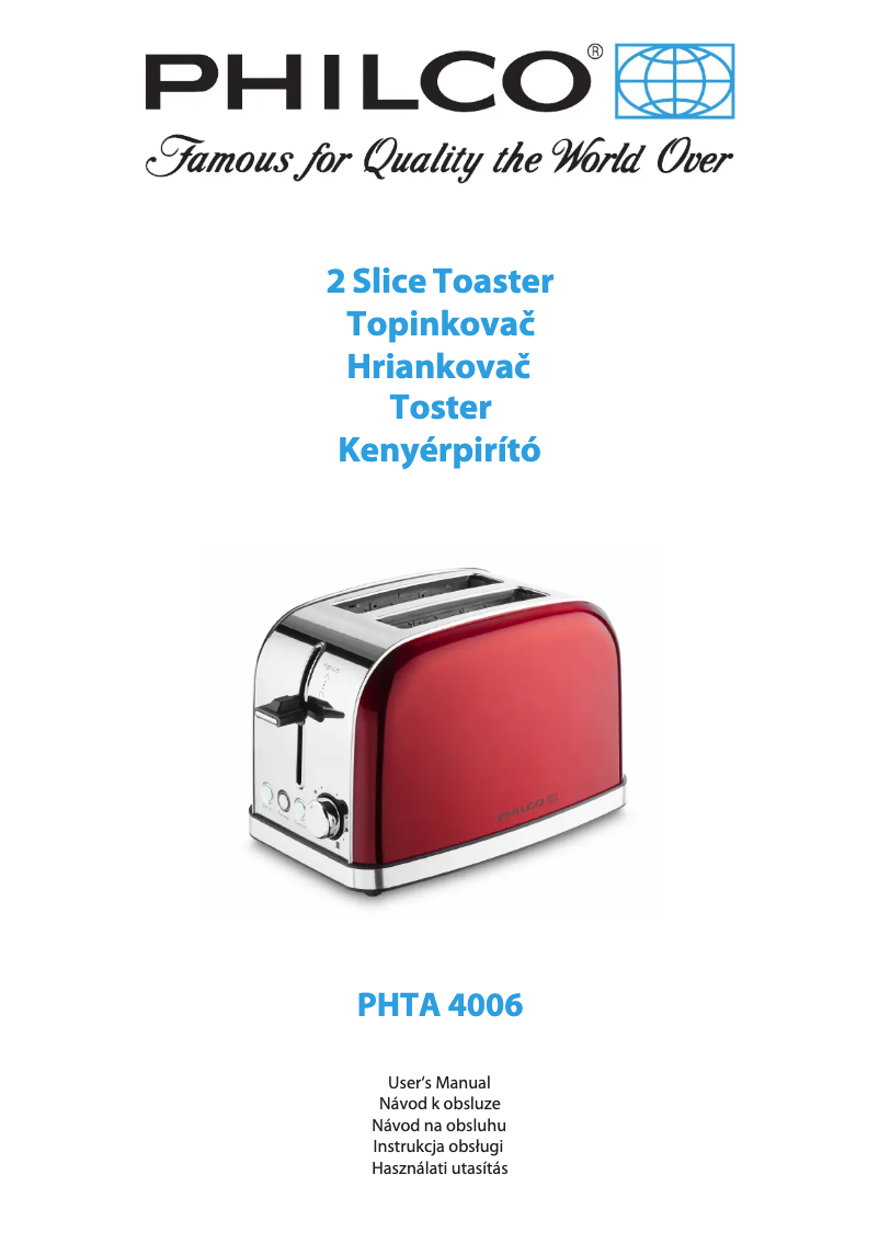 Page 1 de la notice Manuel utilisateur Philco PHTA 4006